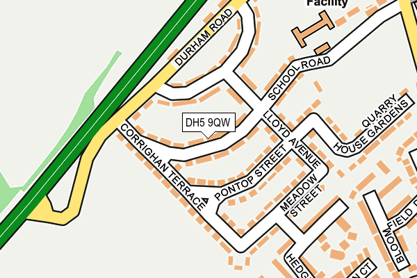 DH5 9QW map - OS OpenMap – Local (Ordnance Survey)