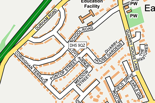 DH5 9QZ map - OS OpenMap – Local (Ordnance Survey)