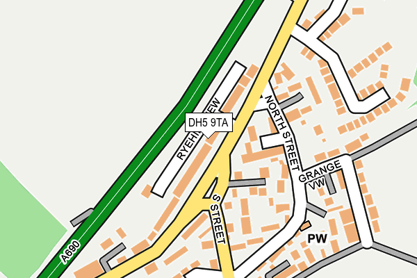 DH5 9TA map - OS OpenMap – Local (Ordnance Survey)