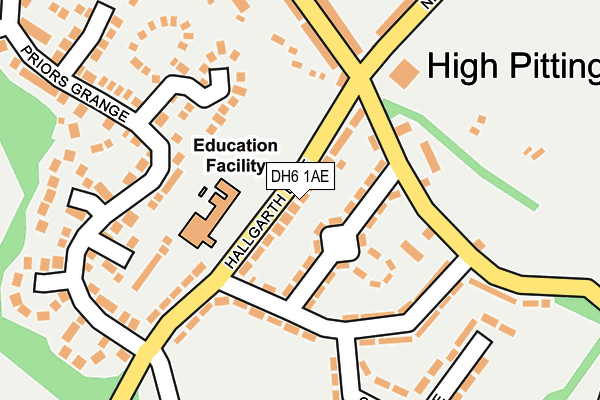 DH6 1AE map - OS OpenMap – Local (Ordnance Survey)