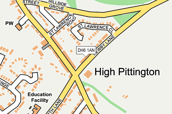 DH6 1AN map - OS OpenMap – Local (Ordnance Survey)