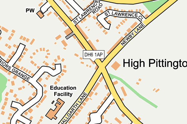 DH6 1AP map - OS OpenMap – Local (Ordnance Survey)