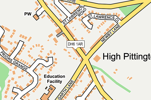 DH6 1AR map - OS OpenMap – Local (Ordnance Survey)