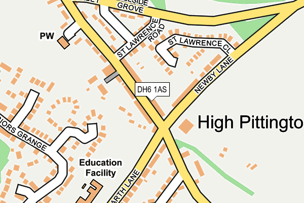 DH6 1AS map - OS OpenMap – Local (Ordnance Survey)