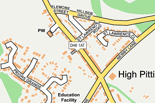 DH6 1AT map - OS OpenMap – Local (Ordnance Survey)