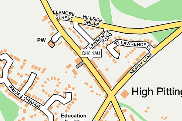 DH6 1AU map - OS OpenMap – Local (Ordnance Survey)
