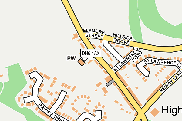 DH6 1AX map - OS OpenMap – Local (Ordnance Survey)