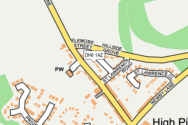 DH6 1AZ map - OS OpenMap – Local (Ordnance Survey)