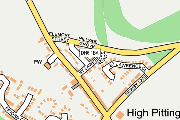 DH6 1BA map - OS OpenMap – Local (Ordnance Survey)