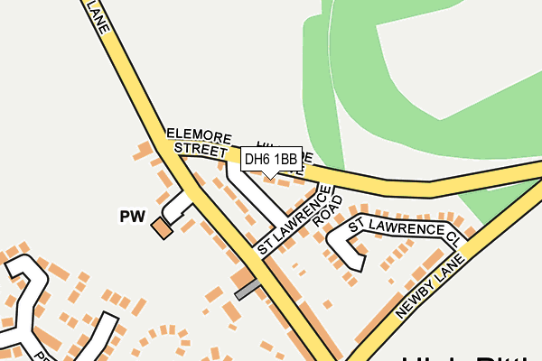 DH6 1BB map - OS OpenMap – Local (Ordnance Survey)