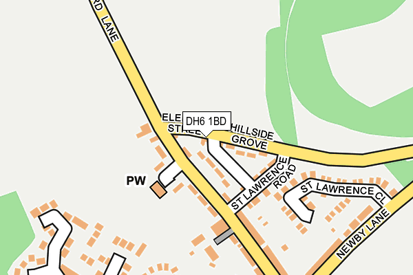 DH6 1BD map - OS OpenMap – Local (Ordnance Survey)
