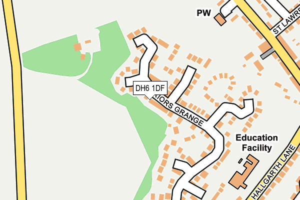 DH6 1DF map - OS OpenMap – Local (Ordnance Survey)