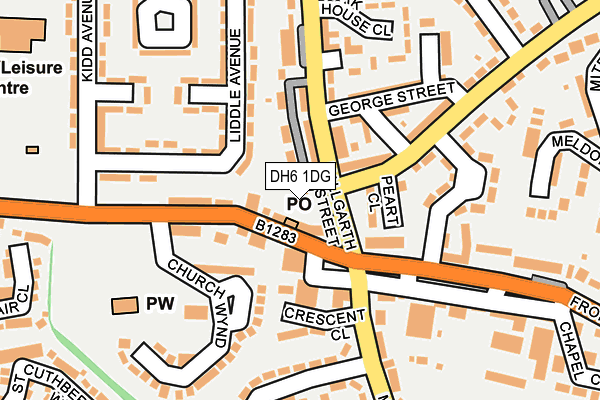 DH6 1DG map - OS OpenMap – Local (Ordnance Survey)