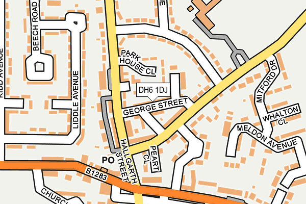 DH6 1DJ map - OS OpenMap – Local (Ordnance Survey)