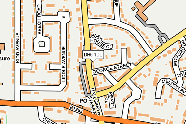 DH6 1DL map - OS OpenMap – Local (Ordnance Survey)