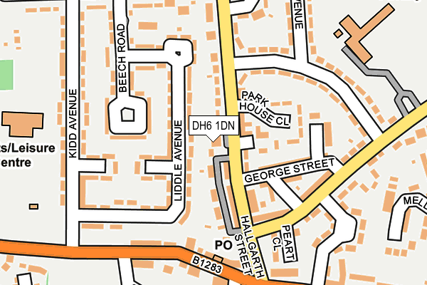 DH6 1DN map - OS OpenMap – Local (Ordnance Survey)