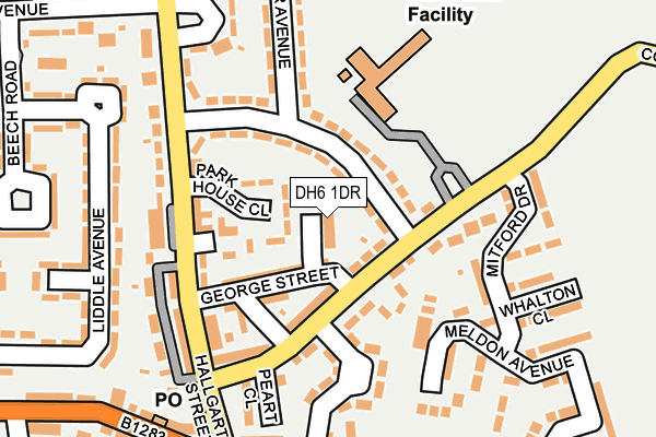 DH6 1DR map - OS OpenMap – Local (Ordnance Survey)