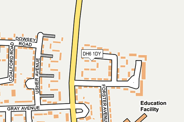 DH6 1DY map - OS OpenMap – Local (Ordnance Survey)