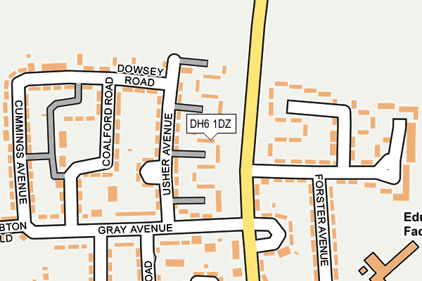 DH6 1DZ map - OS OpenMap – Local (Ordnance Survey)