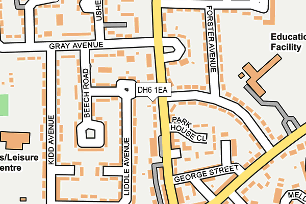 DH6 1EA map - OS OpenMap – Local (Ordnance Survey)