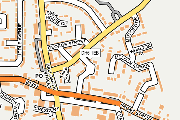 DH6 1EB map - OS OpenMap – Local (Ordnance Survey)