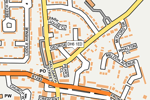 DH6 1ED map - OS OpenMap – Local (Ordnance Survey)