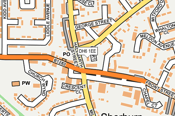 DH6 1EE map - OS OpenMap – Local (Ordnance Survey)