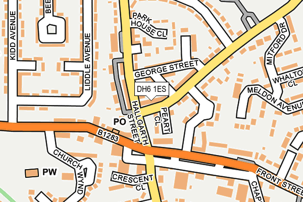 DH6 1ES map - OS OpenMap – Local (Ordnance Survey)