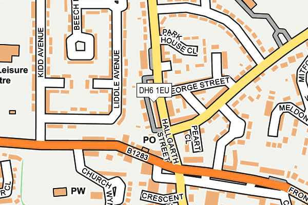 DH6 1EU map - OS OpenMap – Local (Ordnance Survey)