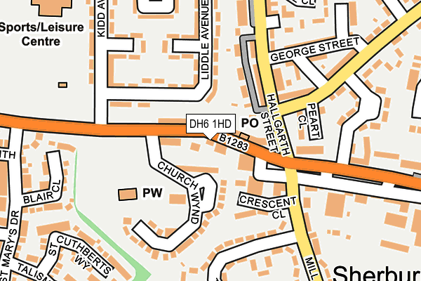 DH6 1HD map - OS OpenMap – Local (Ordnance Survey)