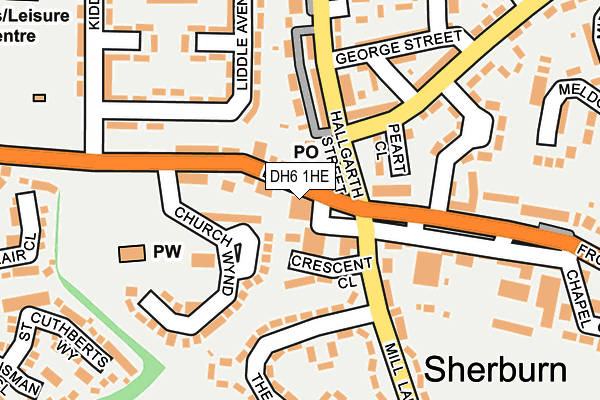DH6 1HE map - OS OpenMap – Local (Ordnance Survey)