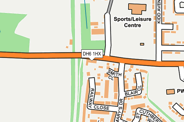 DH6 1HX map - OS OpenMap – Local (Ordnance Survey)