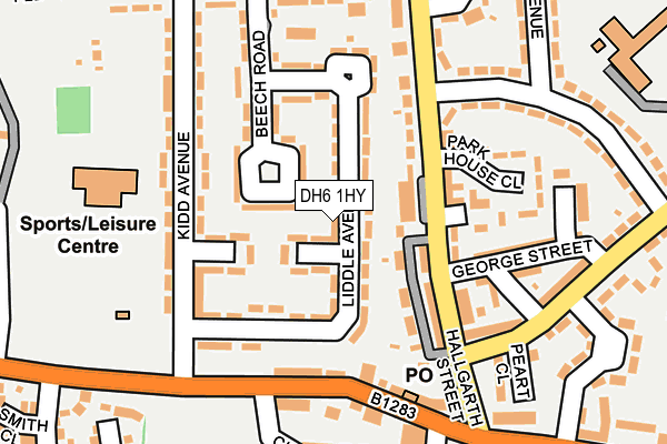 DH6 1HY map - OS OpenMap – Local (Ordnance Survey)
