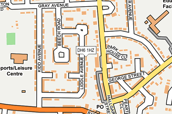 DH6 1HZ map - OS OpenMap – Local (Ordnance Survey)