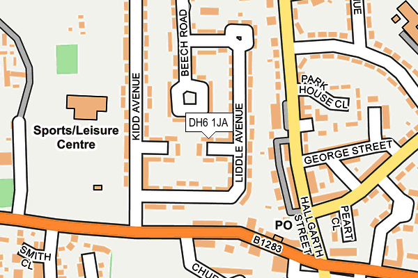 DH6 1JA map - OS OpenMap – Local (Ordnance Survey)