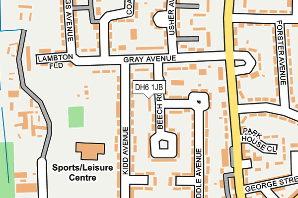 DH6 1JB map - OS OpenMap – Local (Ordnance Survey)