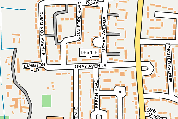 DH6 1JE map - OS OpenMap – Local (Ordnance Survey)