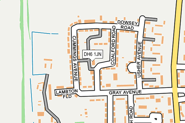 DH6 1JN map - OS OpenMap – Local (Ordnance Survey)