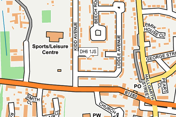DH6 1JS map - OS OpenMap – Local (Ordnance Survey)