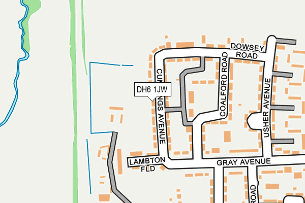 DH6 1JW map - OS OpenMap – Local (Ordnance Survey)