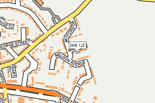 DH6 1JZ map - OS OpenMap – Local (Ordnance Survey)