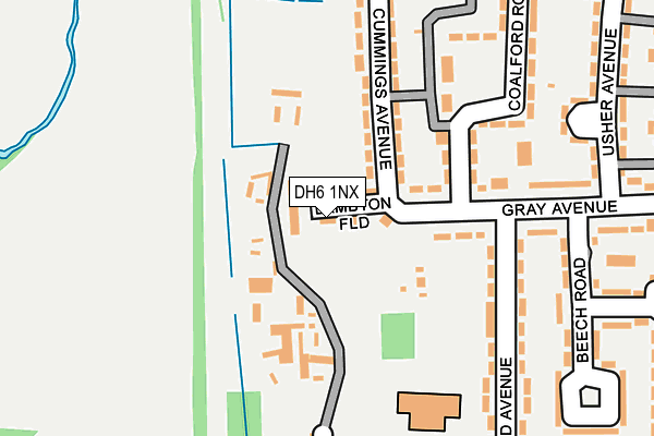 DH6 1NX map - OS OpenMap – Local (Ordnance Survey)