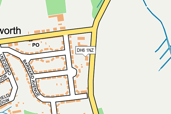 DH6 1NZ map - OS OpenMap – Local (Ordnance Survey)