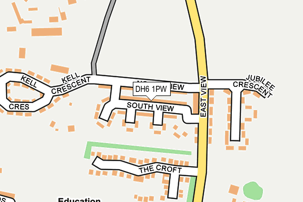 DH6 1PW map - OS OpenMap – Local (Ordnance Survey)