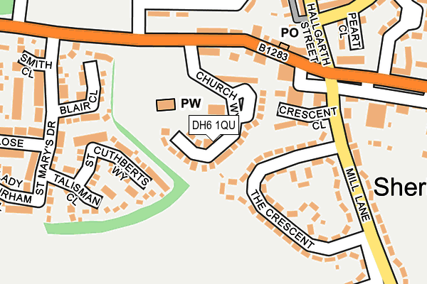 DH6 1QU map - OS OpenMap – Local (Ordnance Survey)