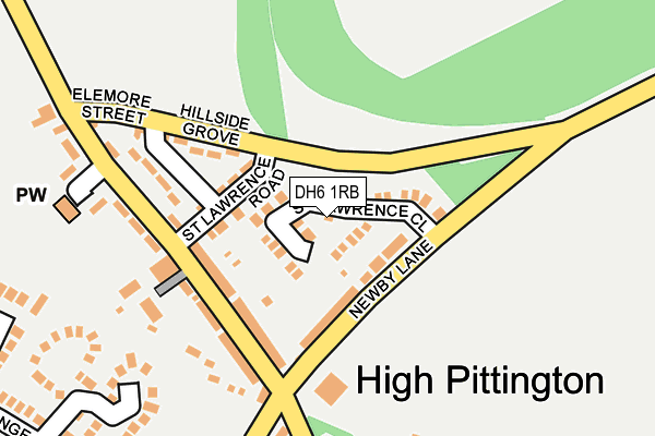 DH6 1RB map - OS OpenMap – Local (Ordnance Survey)