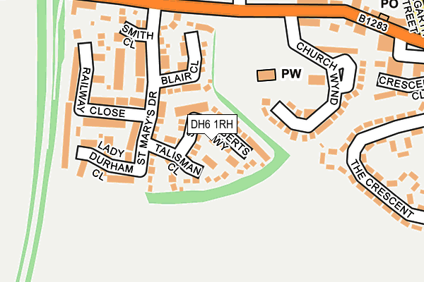 DH6 1RH map - OS OpenMap – Local (Ordnance Survey)