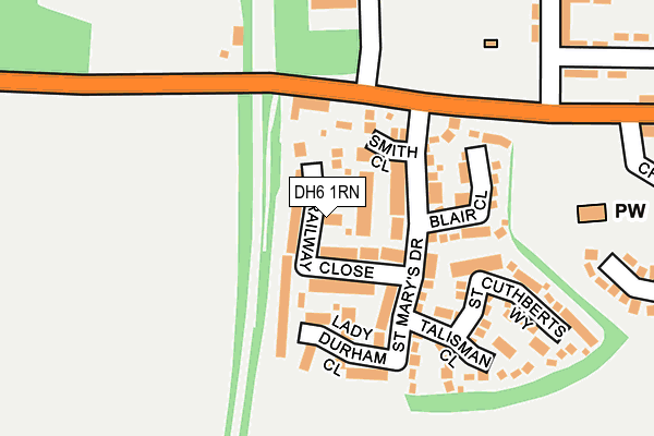 DH6 1RN map - OS OpenMap – Local (Ordnance Survey)