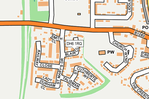 DH6 1RQ map - OS OpenMap – Local (Ordnance Survey)