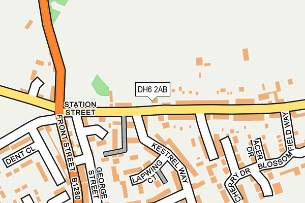 DH6 2AB map - OS OpenMap – Local (Ordnance Survey)